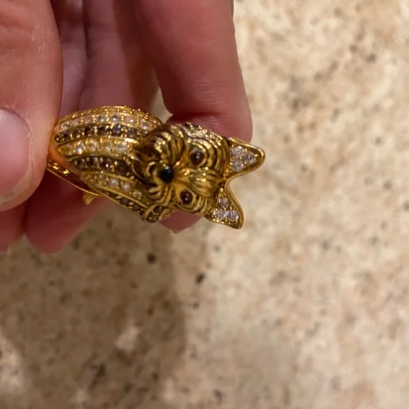 BRADFORD EXCHANGE I LOVE MY YORKIE CZ RING - Picture 3 of 4